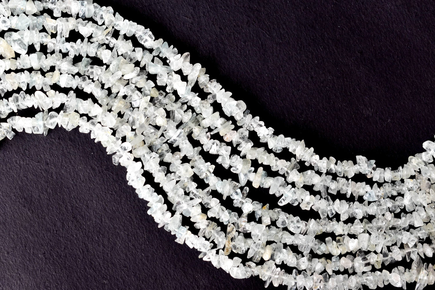 Uncut Aquamarine Crystal Chip Beads