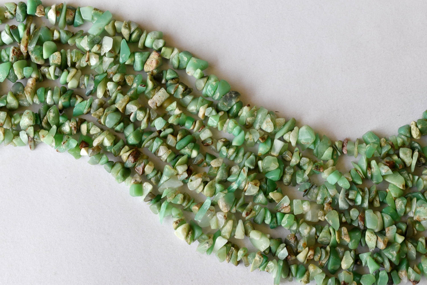 Uncut Chrysophase Crystal Chip Beads