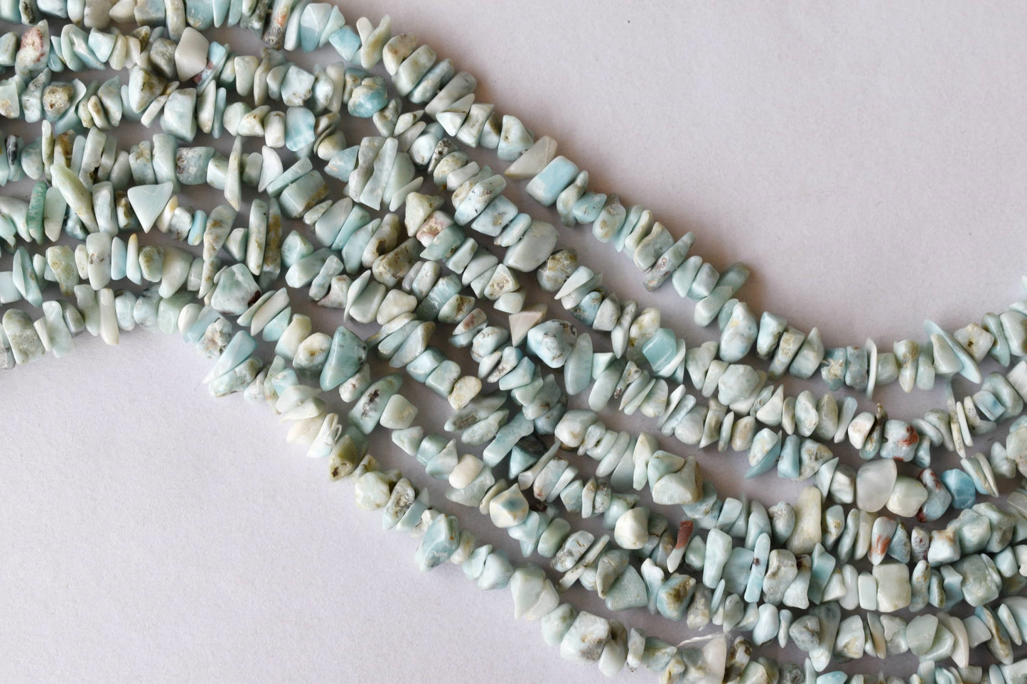 Uncut Larimar Crystal Chip Beads