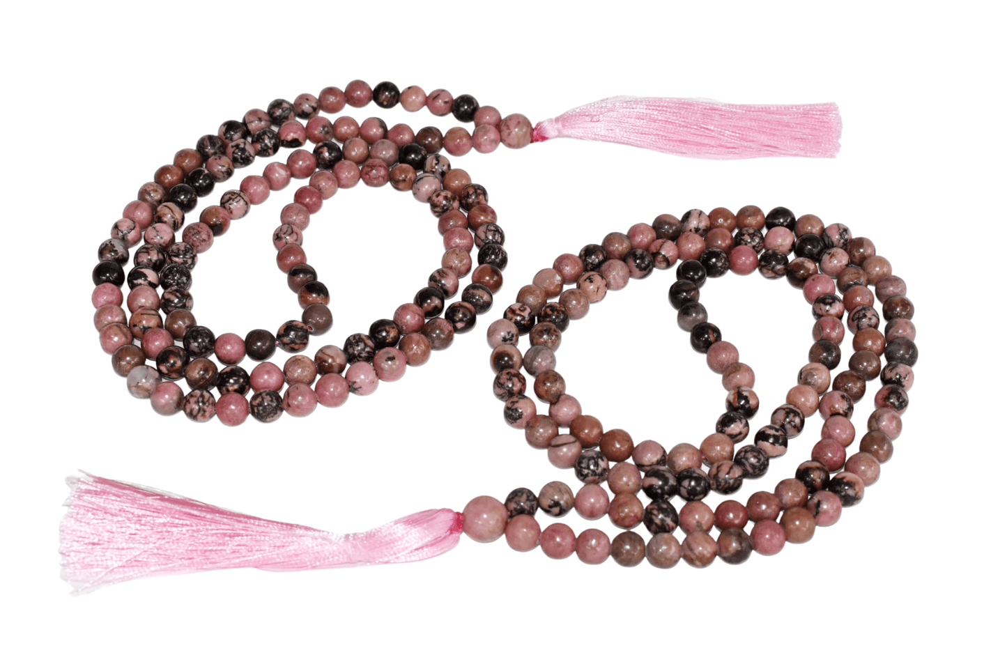 Rhodonite Mala with 108 Prayer Beads for Inner Strength and Peace, Jap Mala for Enhanced Meditation and Healing