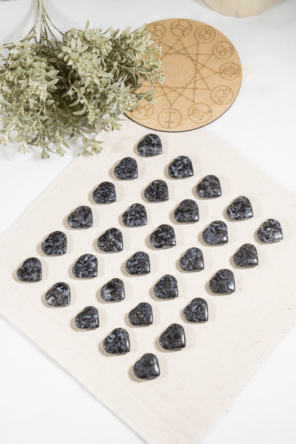 Indigo Gabro Heart Crystal, Puffy Mini 1 Inch Pocket Crystal Heart
