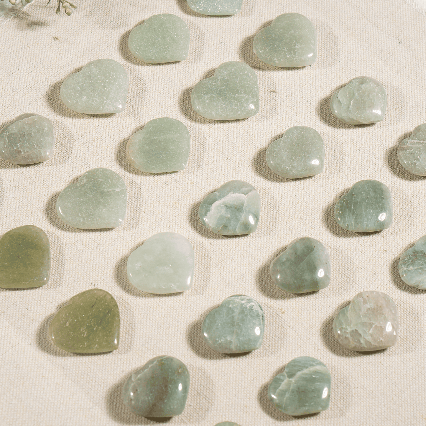 Green Aventurine Heart Crystal, Puffy Mini 1 Inch Pocket Crystal Heart