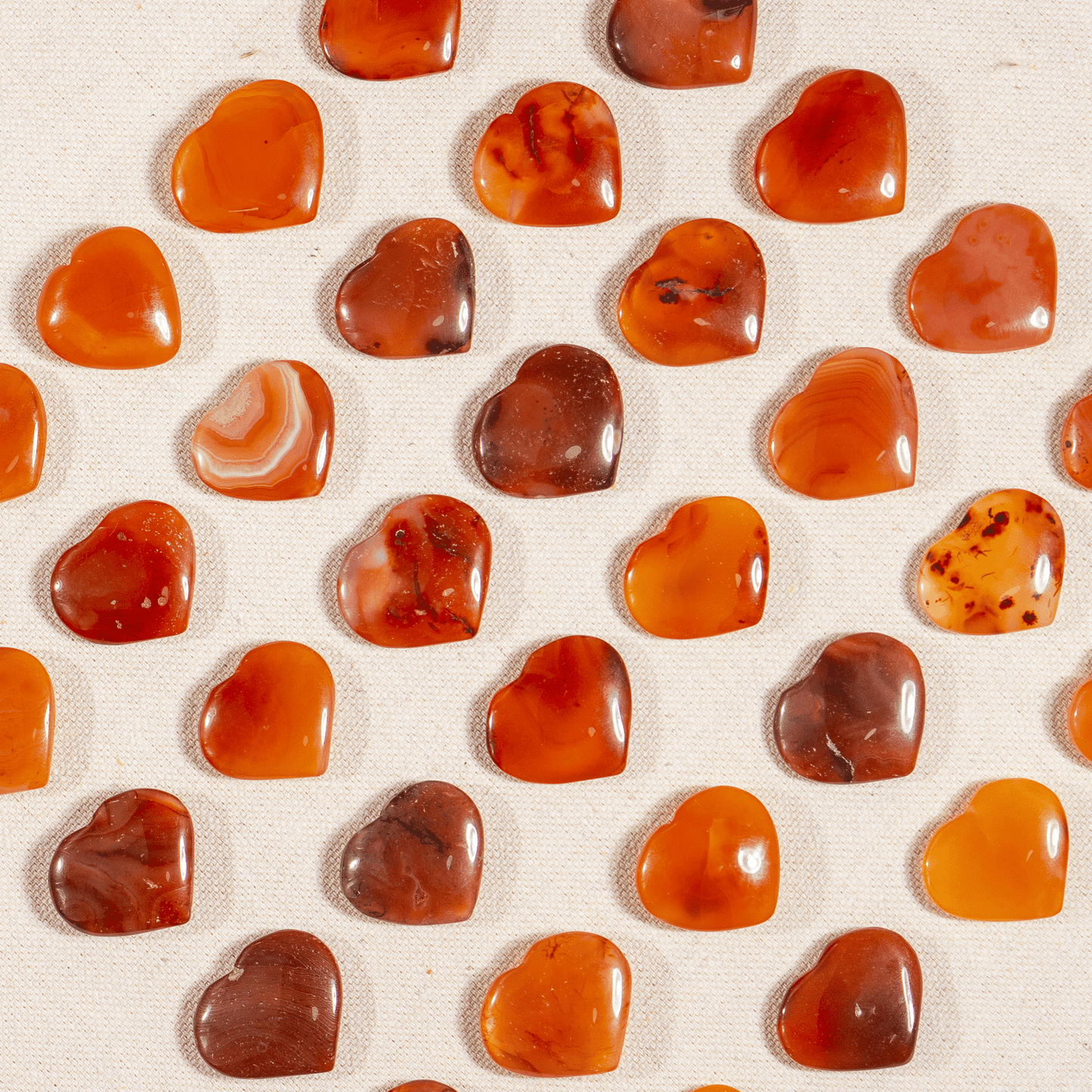 Carnelian Heart Crystal, Puffy Mini 1 Inch Pocket Crystal Heart.