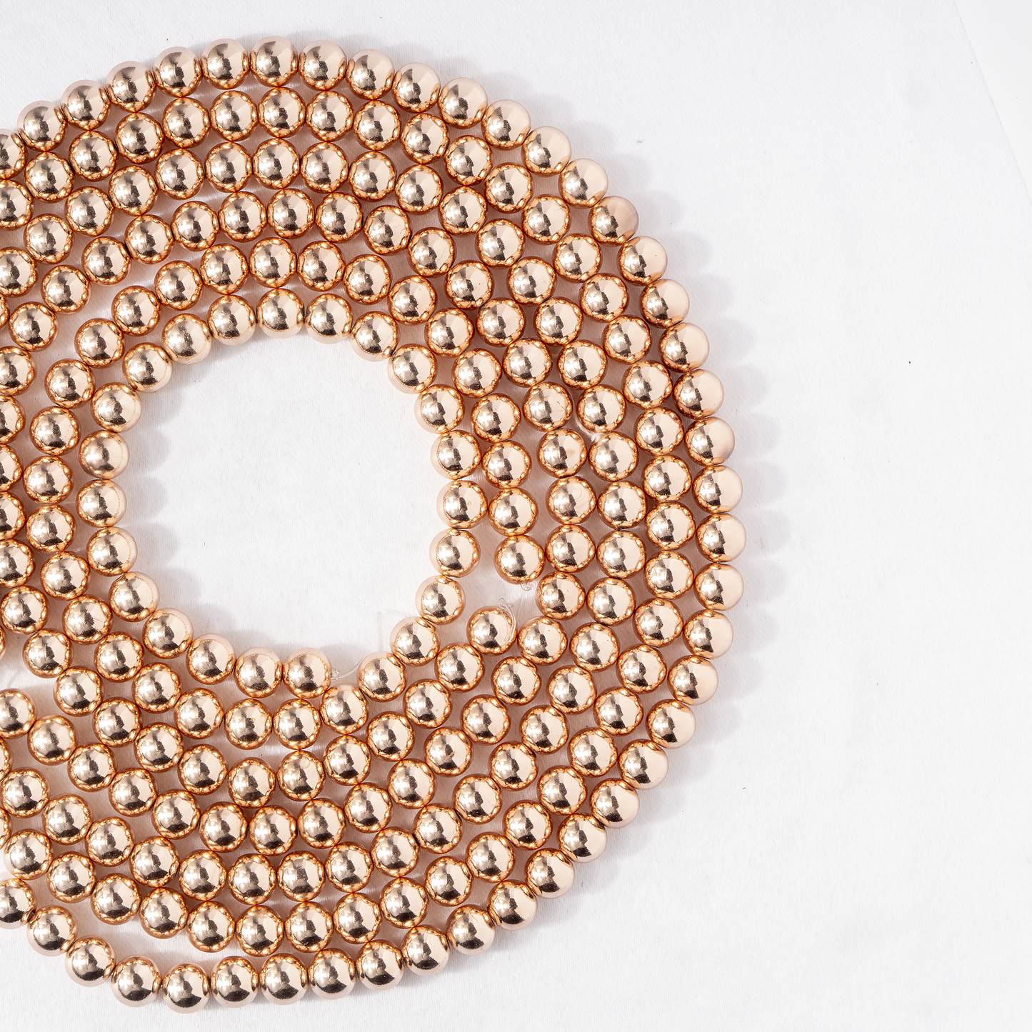 Rose Gold Hematite Beads | 8mm Round Beads | Jewelry Making Beads