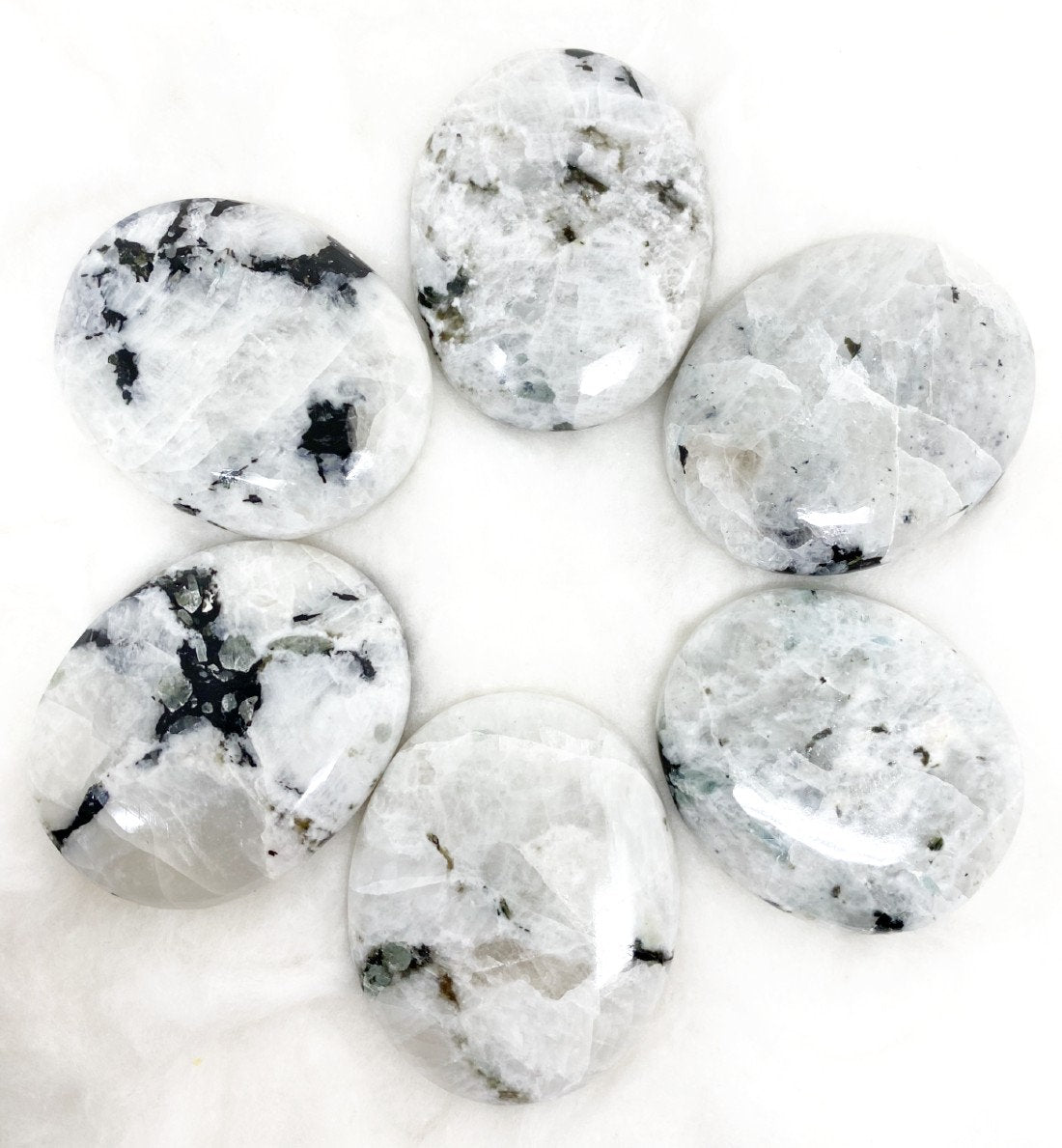 1kg Rainbow Moonstone Palm Stones (6-8Pcs)