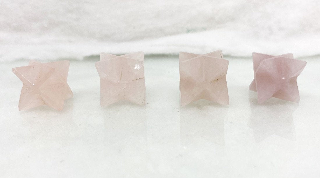 Rose Quartz Merkaba Stars