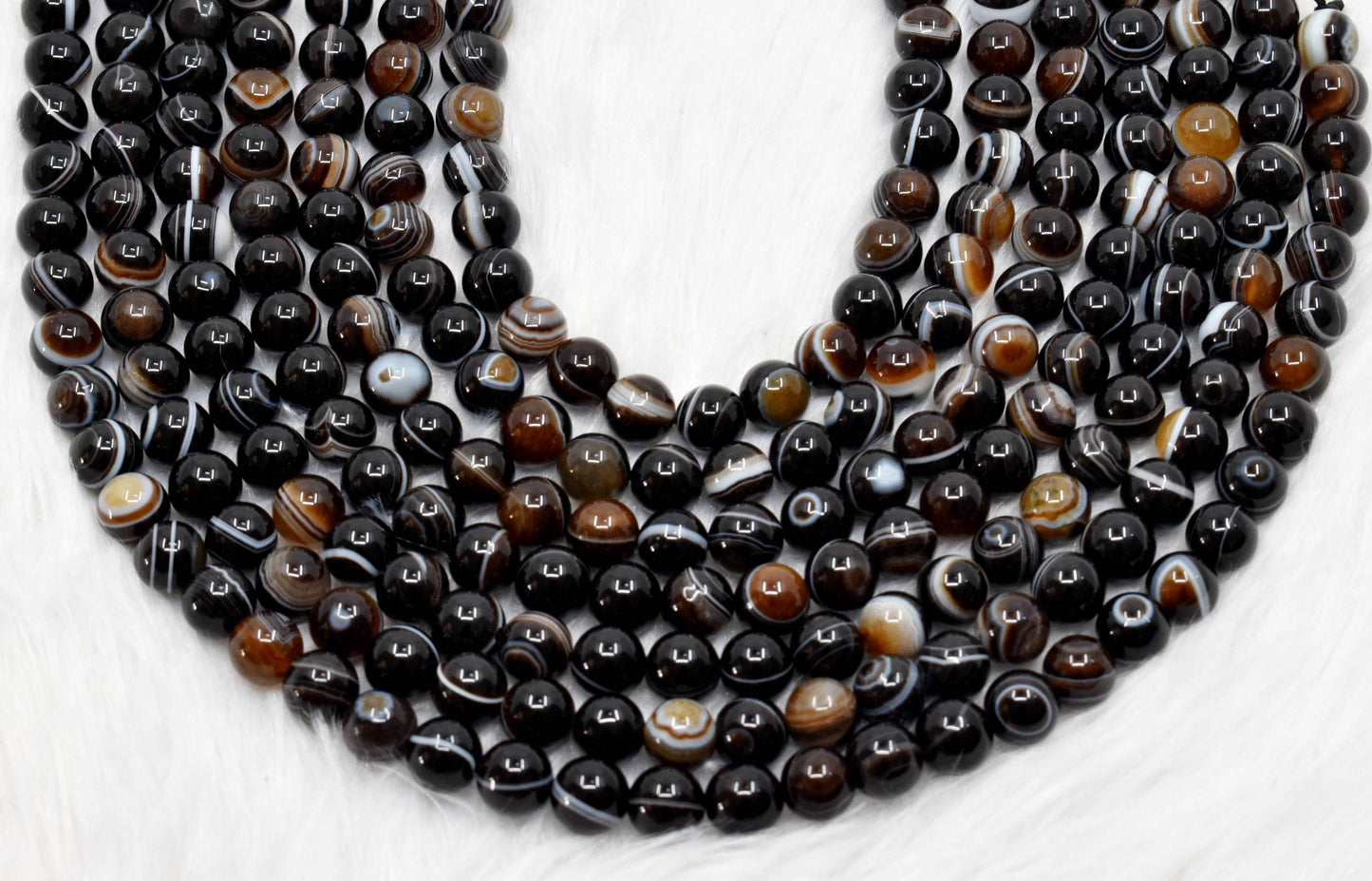 Black Eye Agate Gemstone Beads