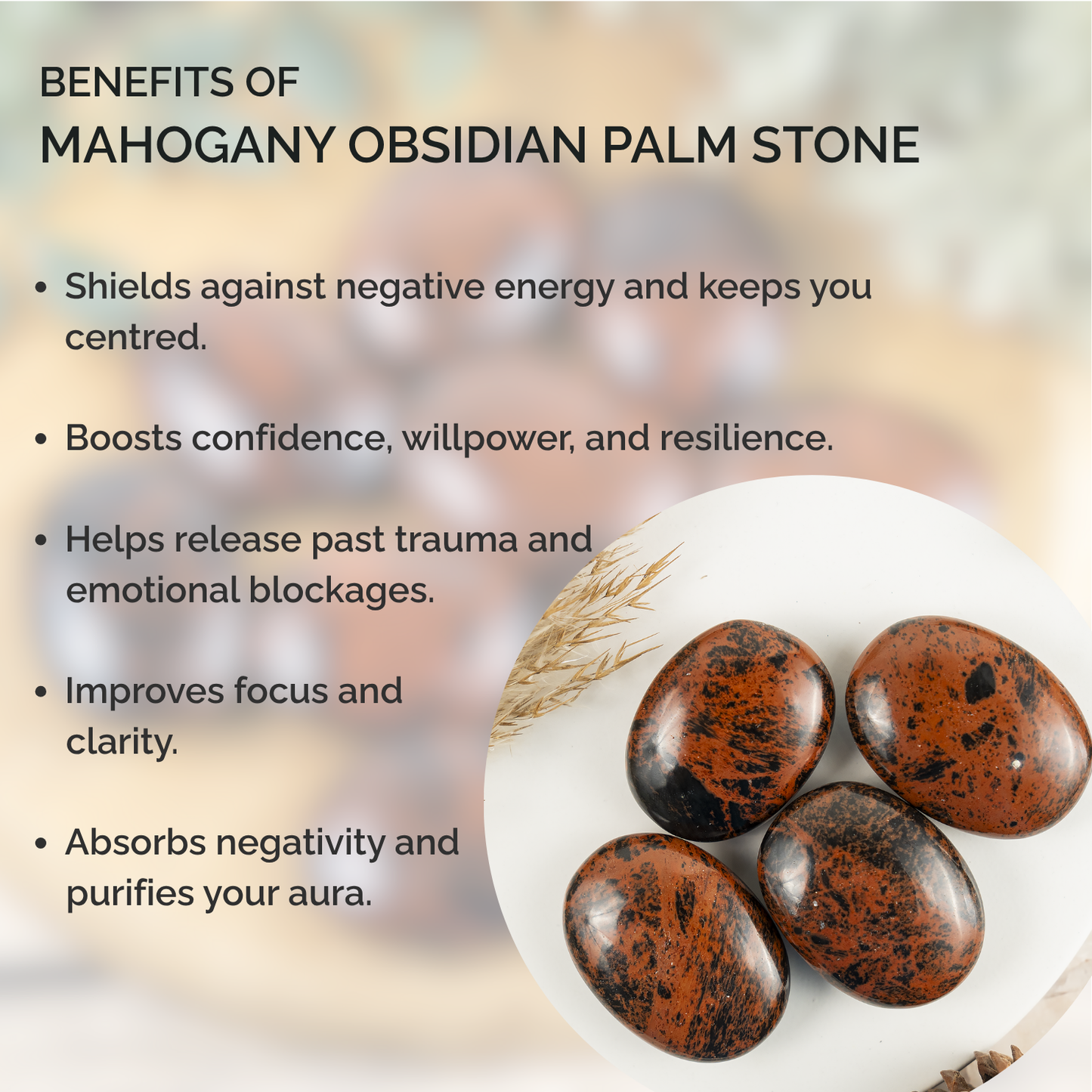 1kg Mahogany Obsidian Palm Stones (6-8Pcs)