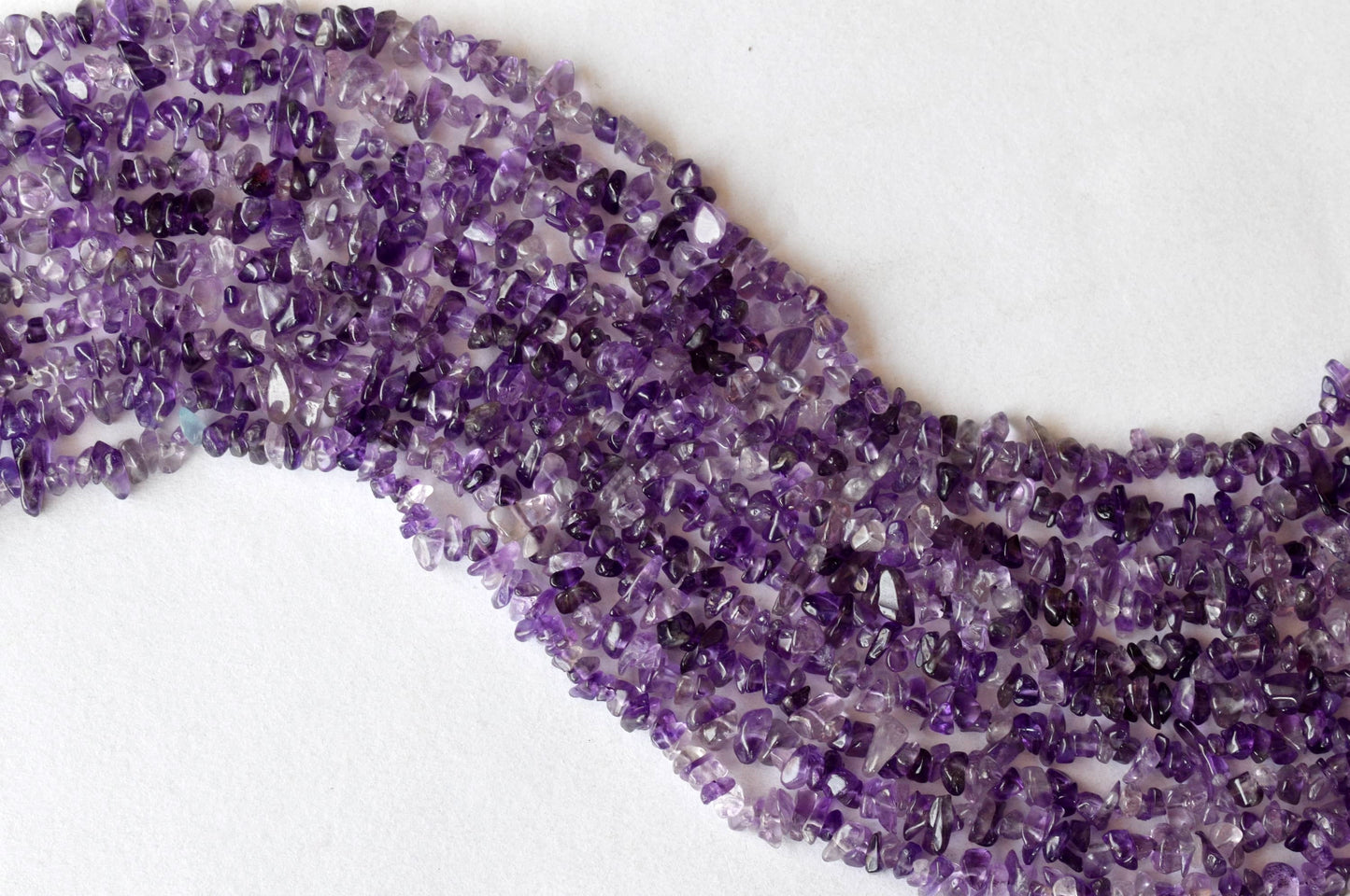 Uncut Amethyst Crystal Chip Beads