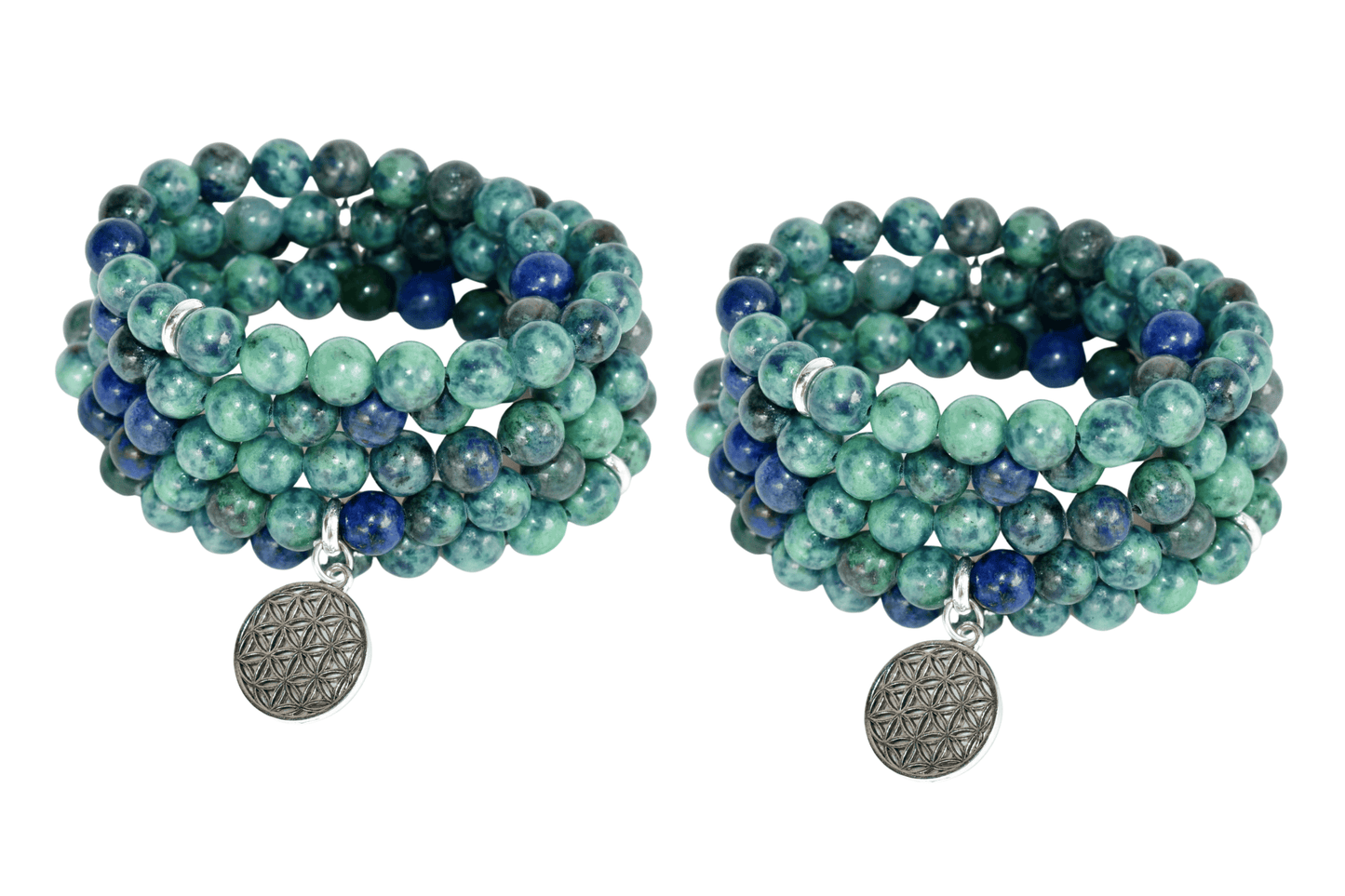 Azurite malachite Beads Mala Bracelet
