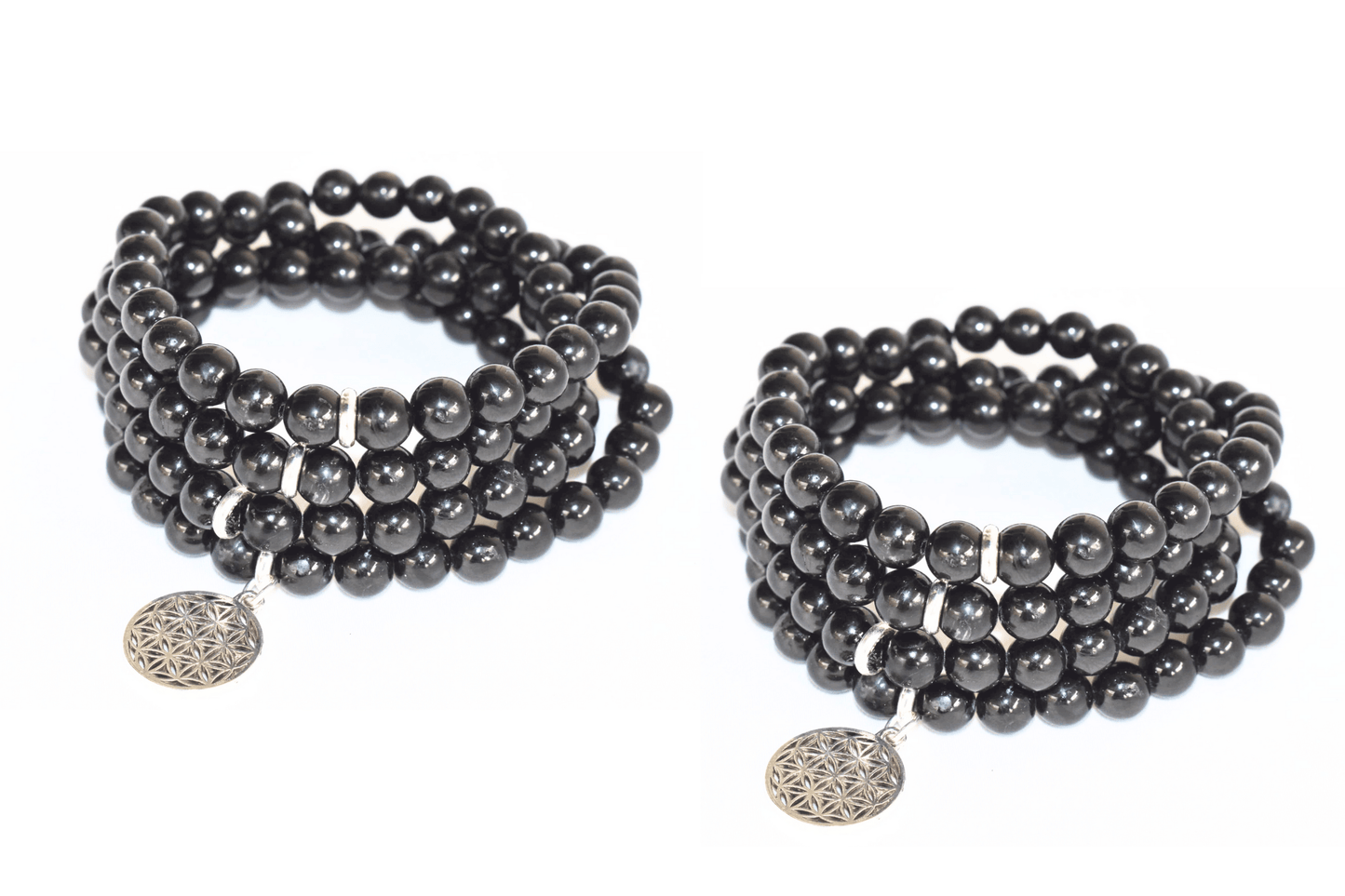 Black Tourmaline Beads Mala Bracelet