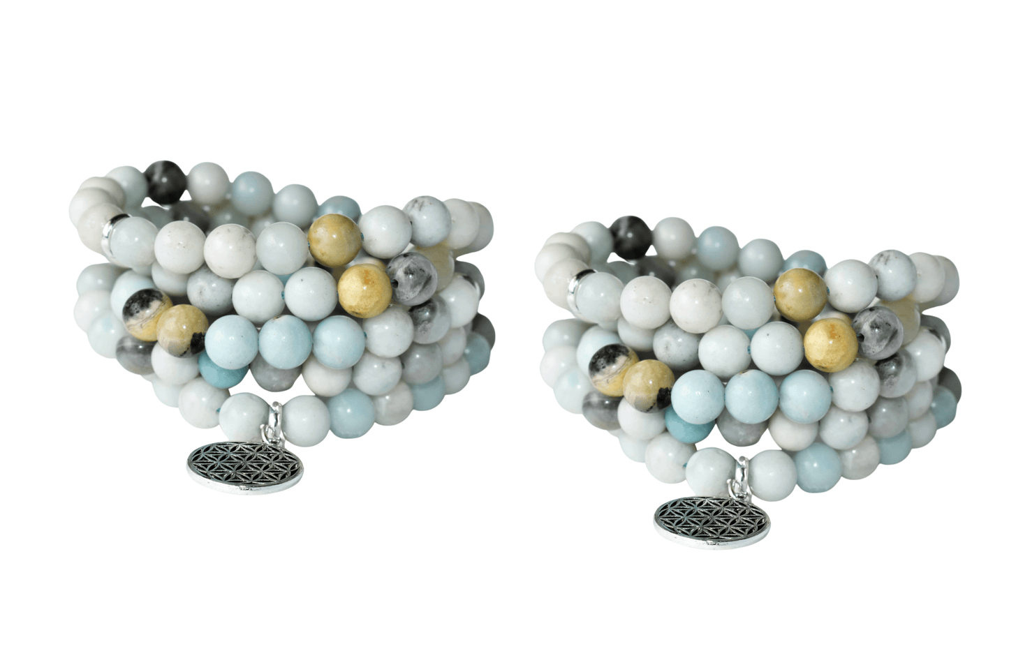 Multi Amazonite Beads Mala Bracelet