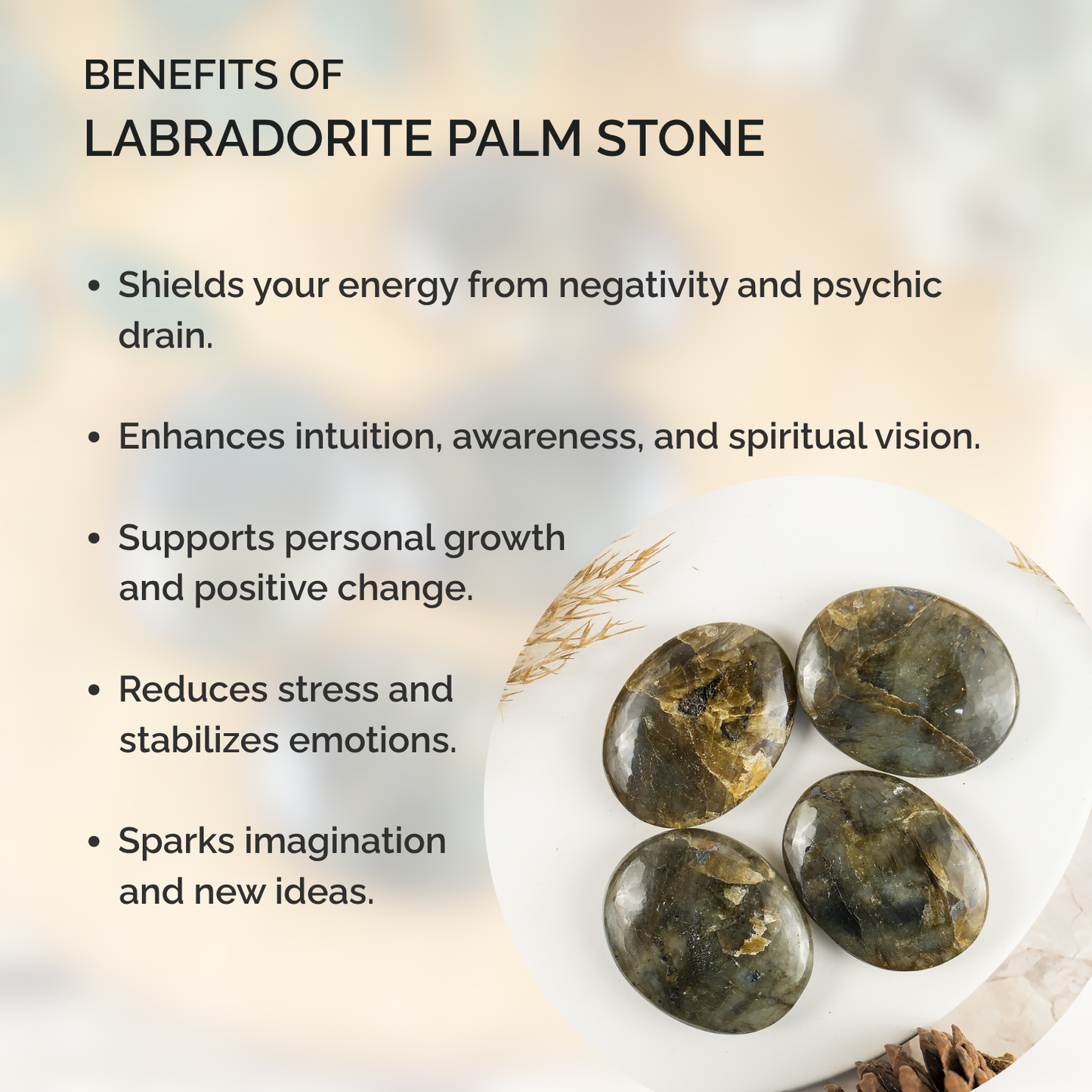 1kg Labradorite Palm Stones (6-8Pcs).
