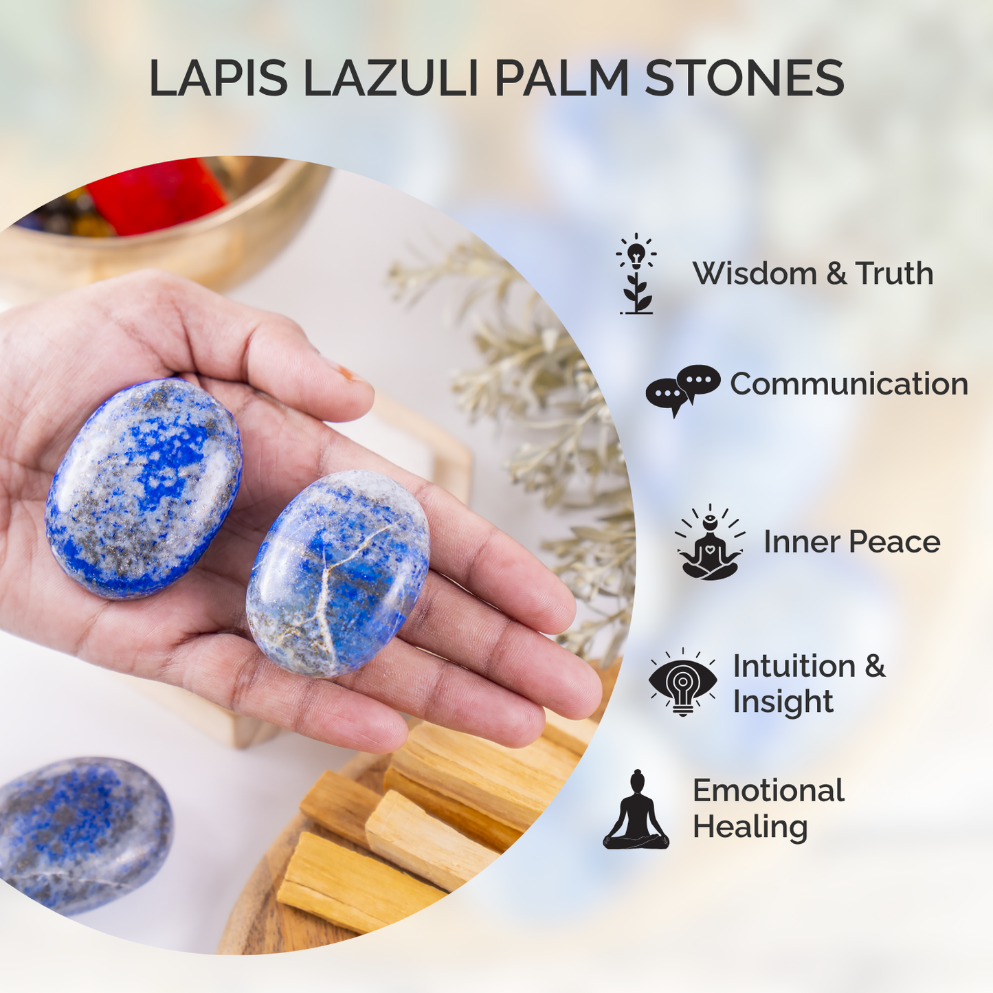 1kg Lapis Lazuli Palm Stones (6-8Pcs)
