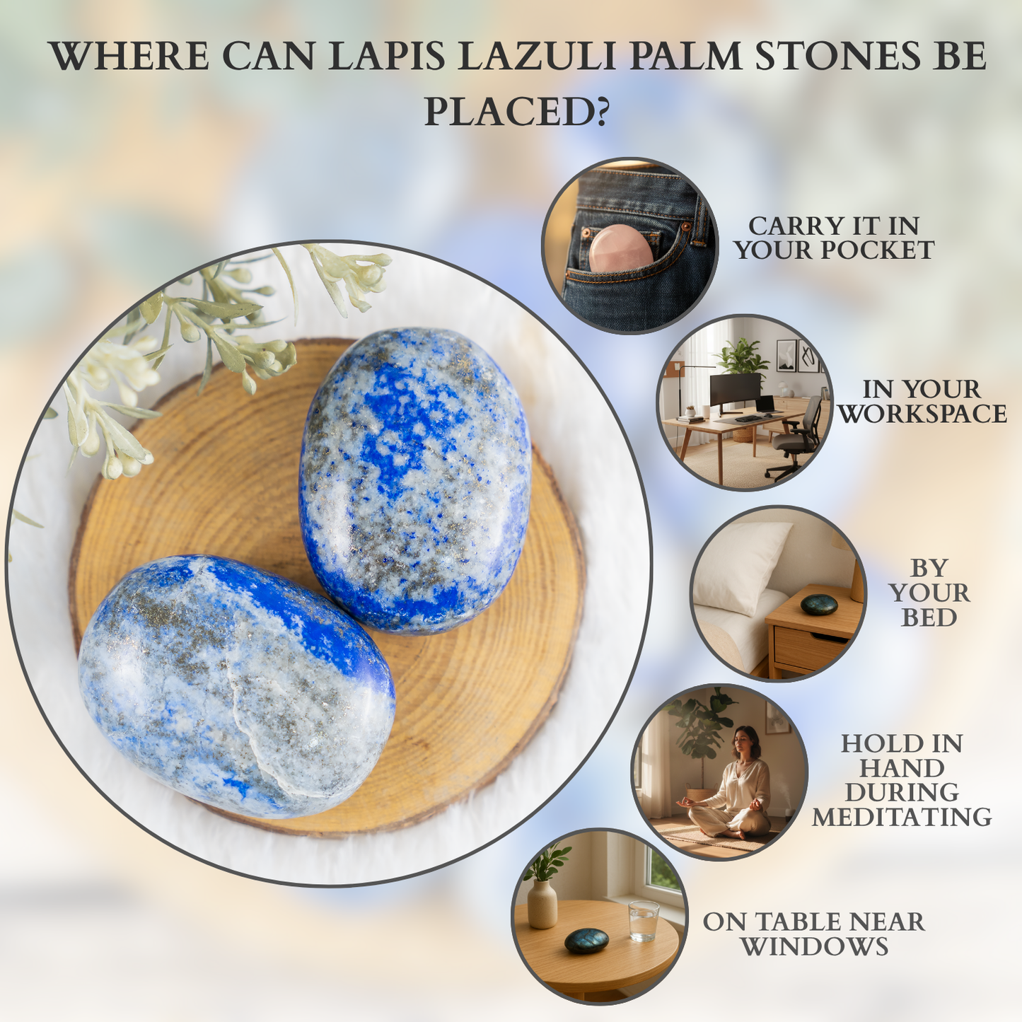 1kg Lapis Lazuli Palm Stones (6-8Pcs)