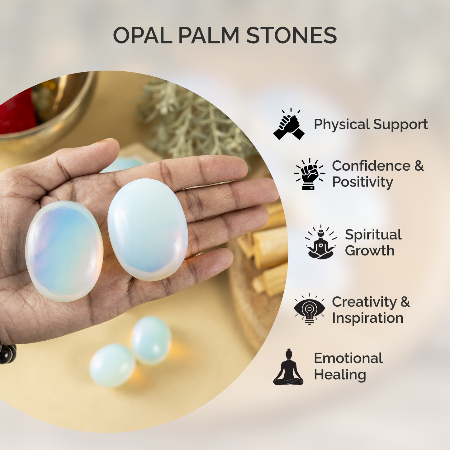 1kg Opal Palm Palm Stones (6-8Pcs)