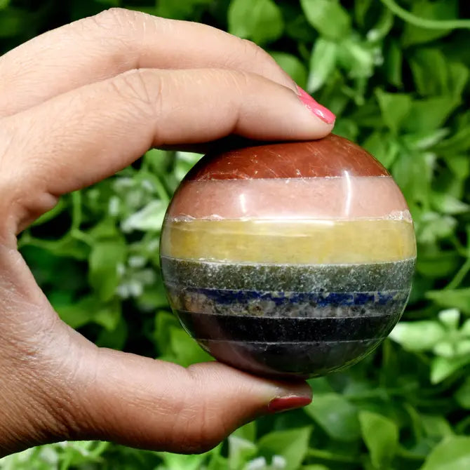 1Pc Sphere Bonded Chakra Crystal Ball Healing Sphere | Crystal Gifts | Mix Gemstone Sphere | Home Decor, Chakra Crystals for Reiki