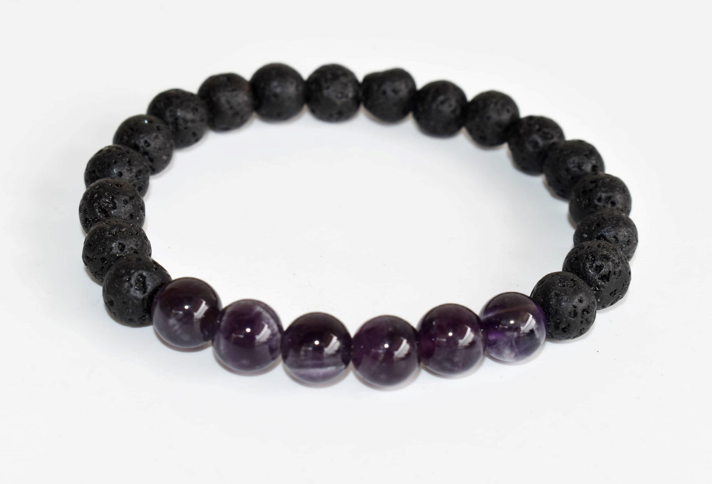 Lava with Amethyst Beads Diffuser Bracelet