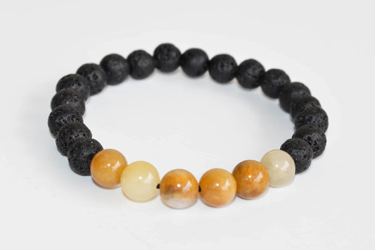 Lava with Yellow Aventurine Diffuser Bracelet