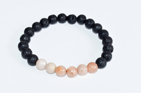 Lava with Moonstone Diffuser Bracelet