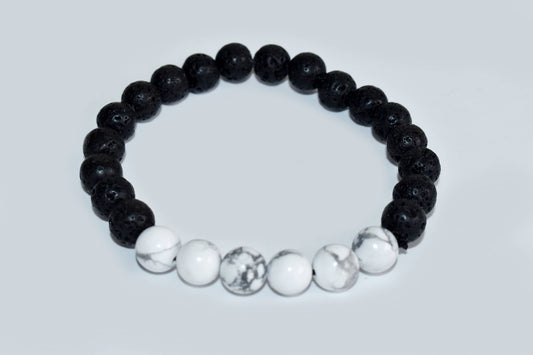 Lava with Howlite Diffuser Bracelet