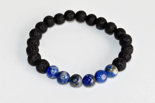 Lava with Lapis Lazuli Diffuser Bracelet