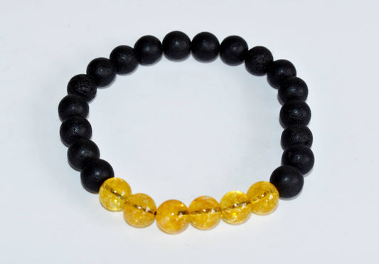 Lava with Citrine Beads Diffuser Bracelet