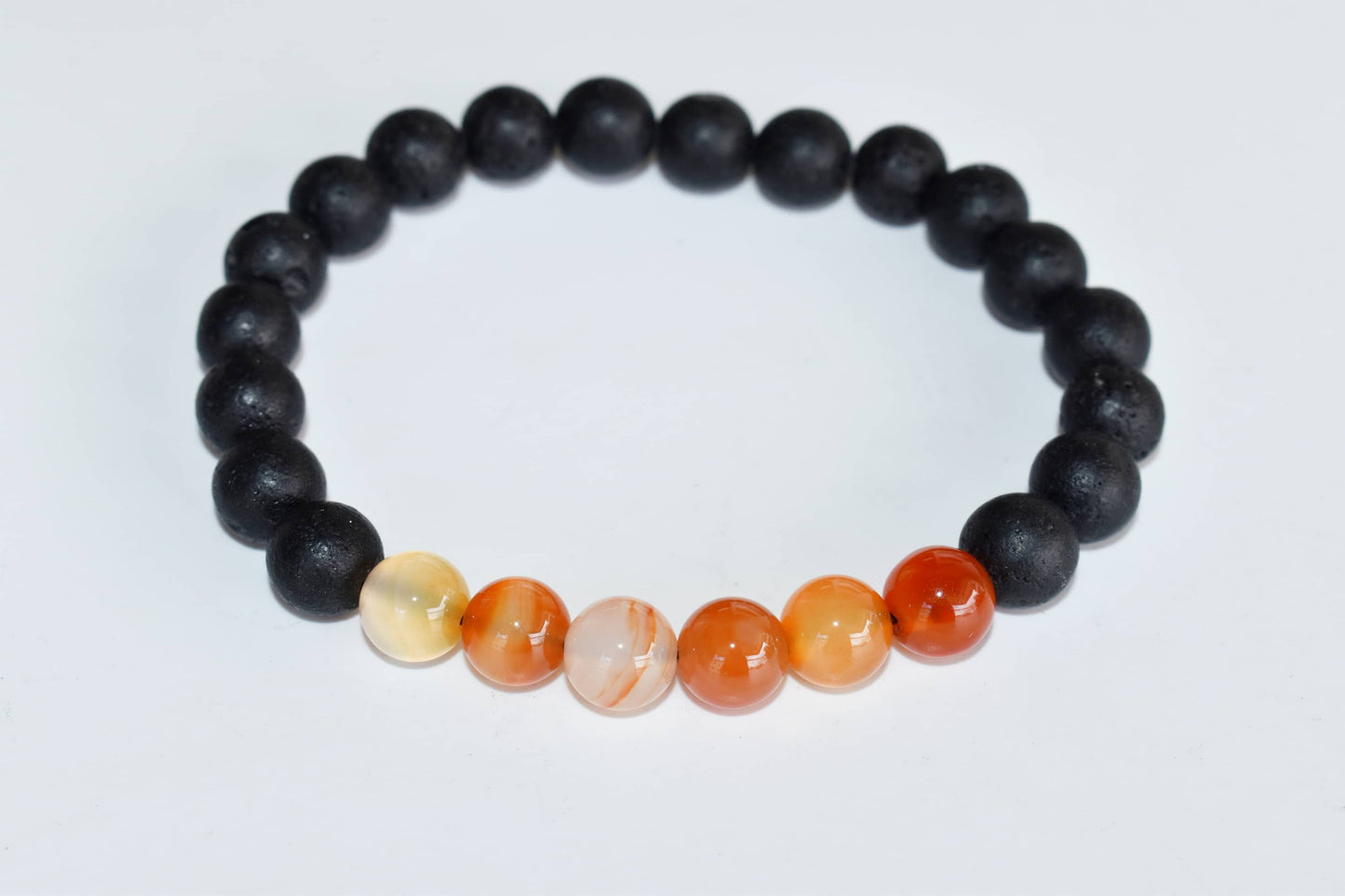 Lava with Carnelian Beads Diffuser Bracelet