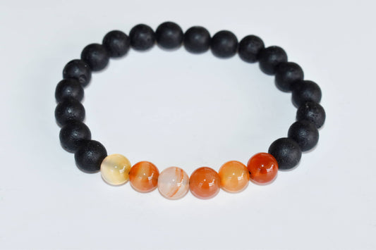Lava with Carnelian Beads Diffuser Bracelet