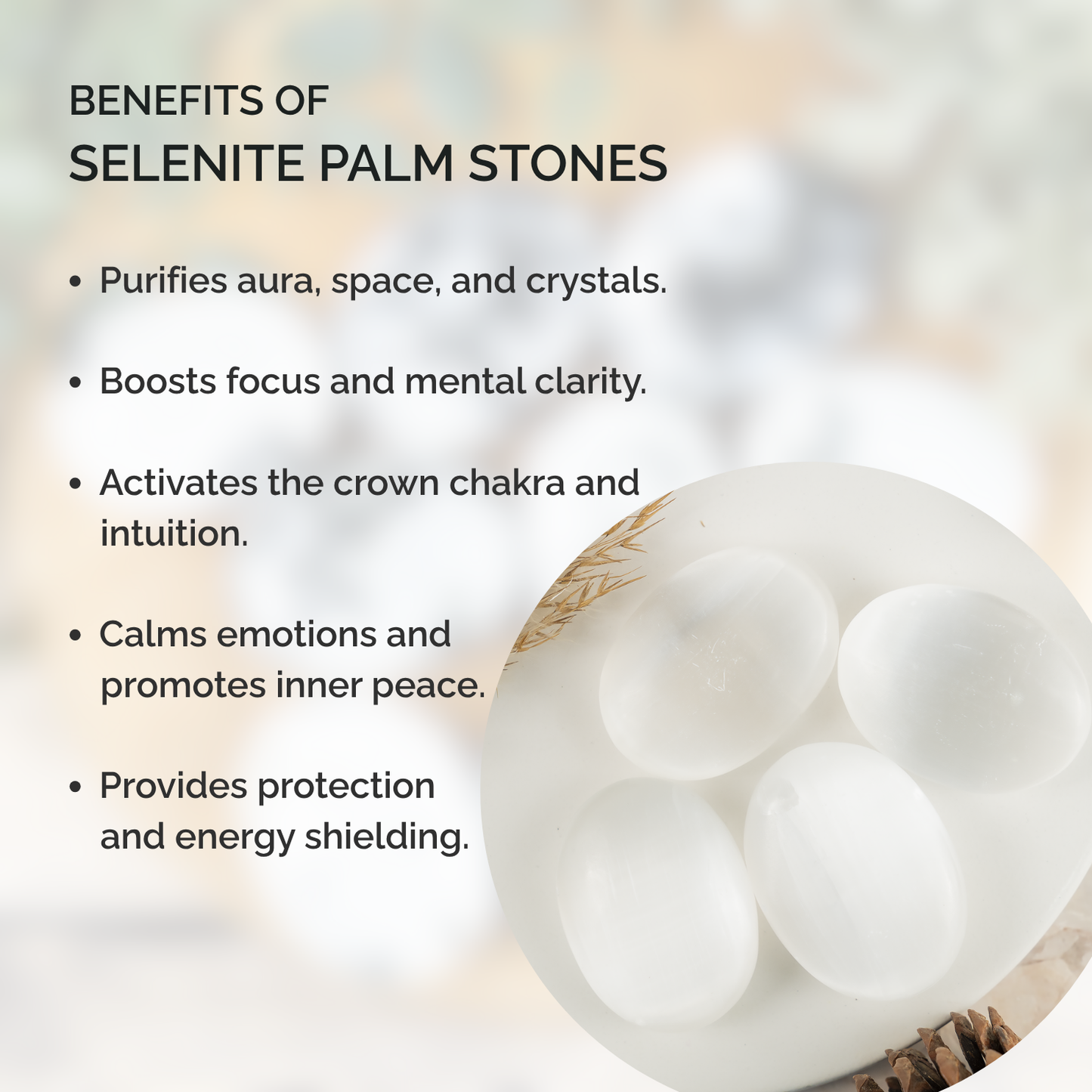 1kg Selenite Palm Stones (6-8Pcs)