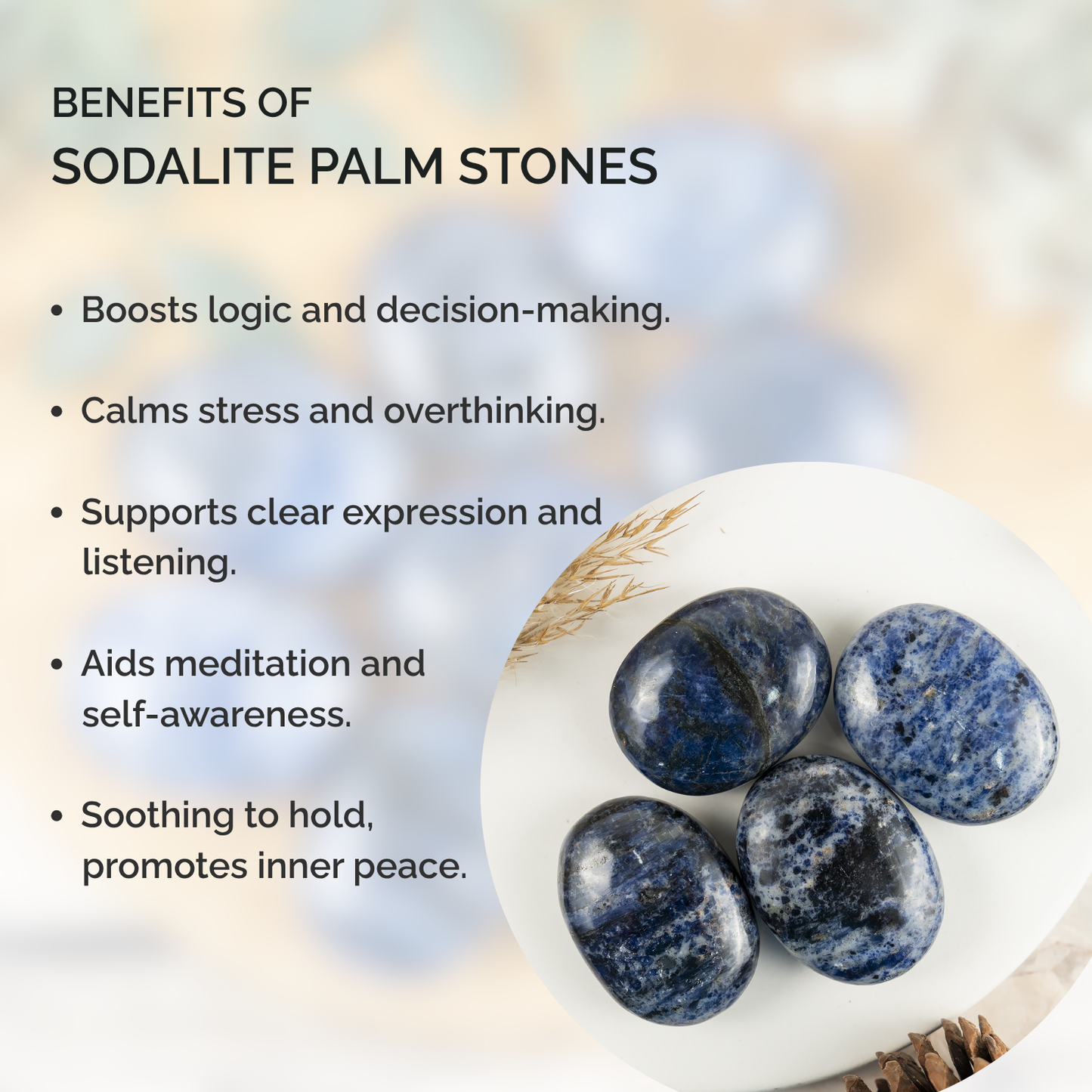 1kg Sodalite Palm Stones (6-8Pcs)