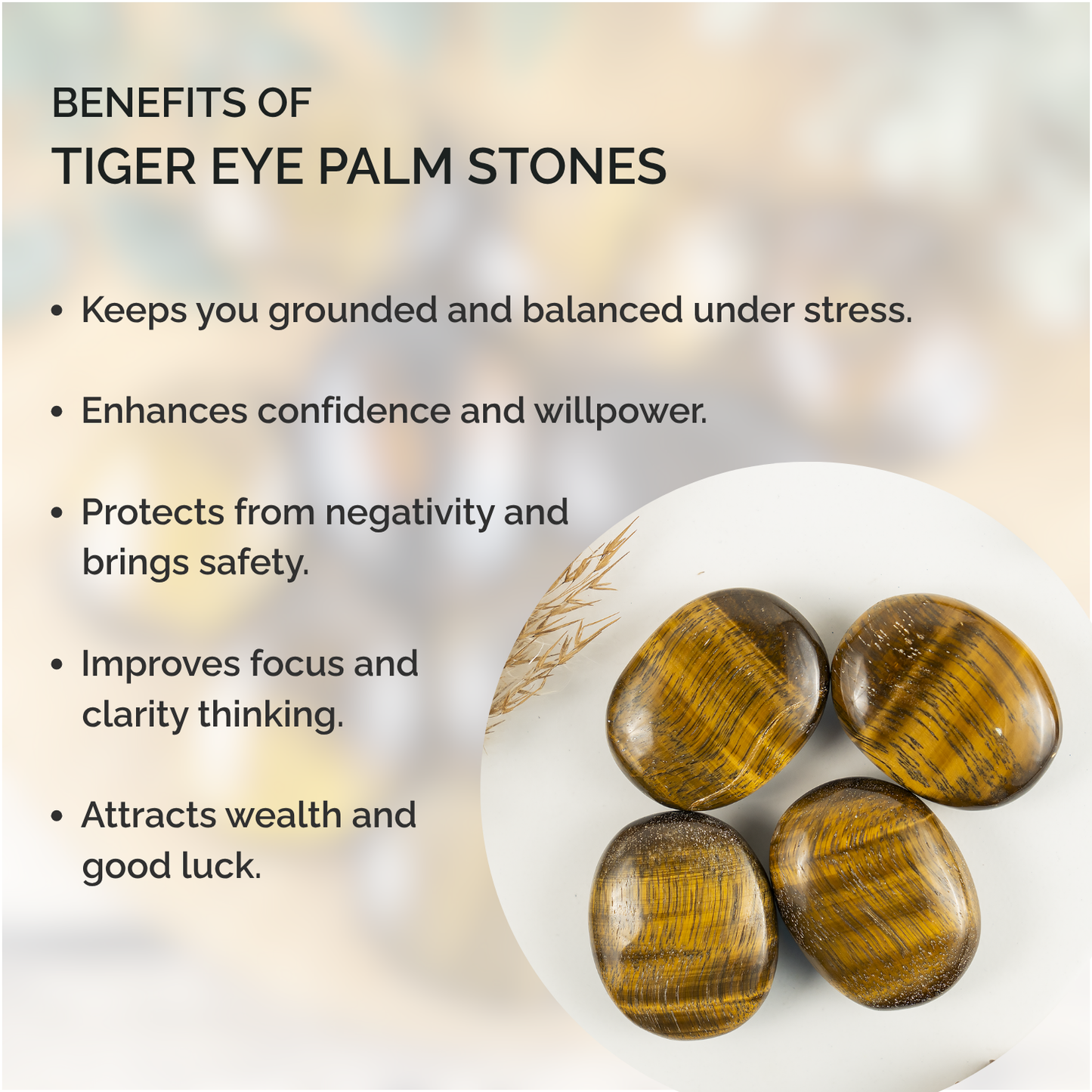 1kg Tiger Eye Palm Stones (6-8Pcs)