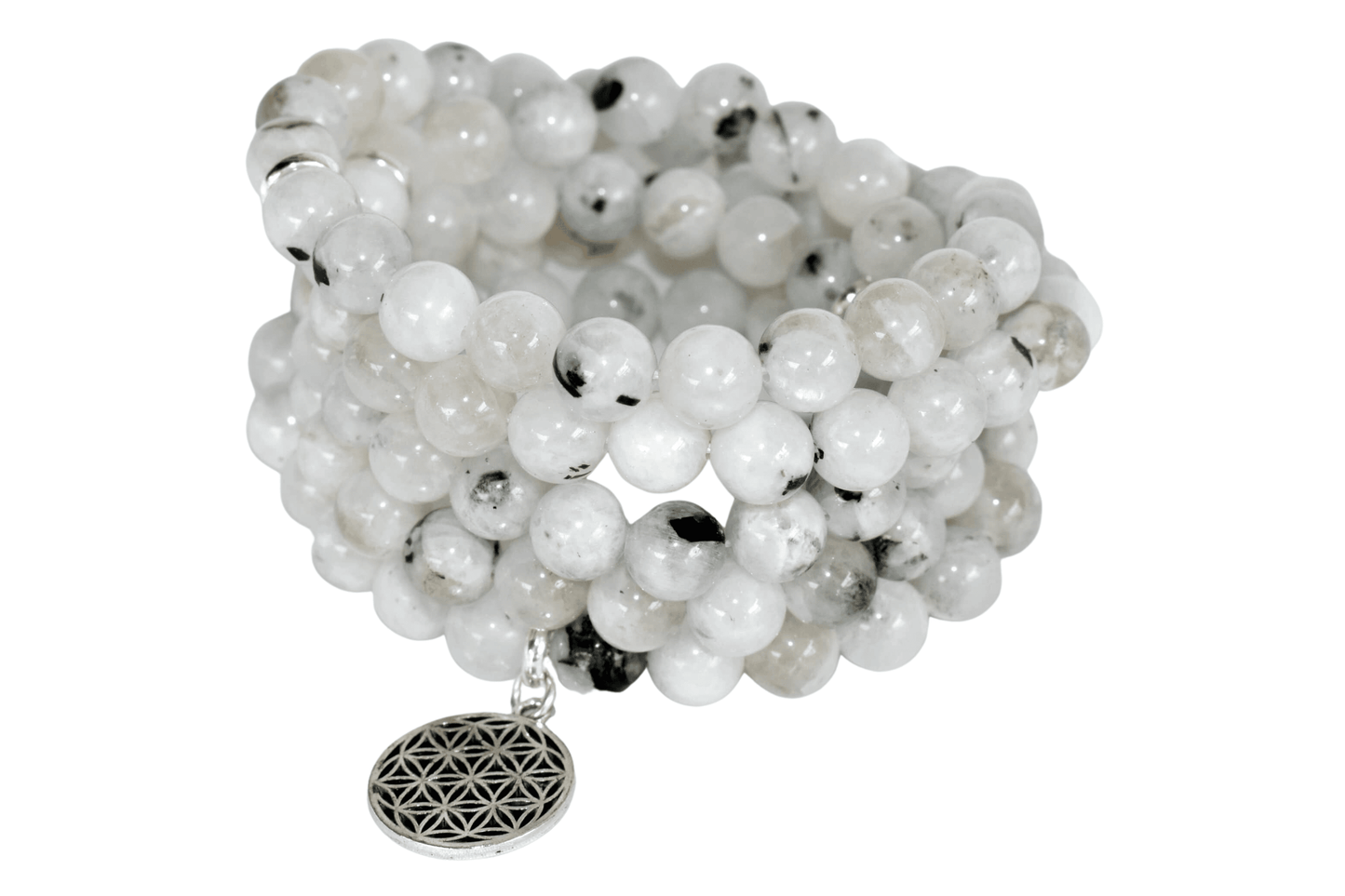 Rainbow Moonstone Beads Mala Bracelet