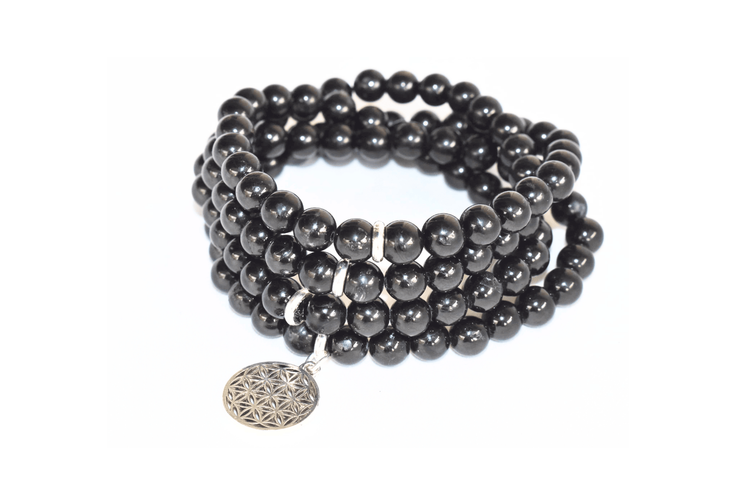 Black Tourmaline Beads Mala Bracelet