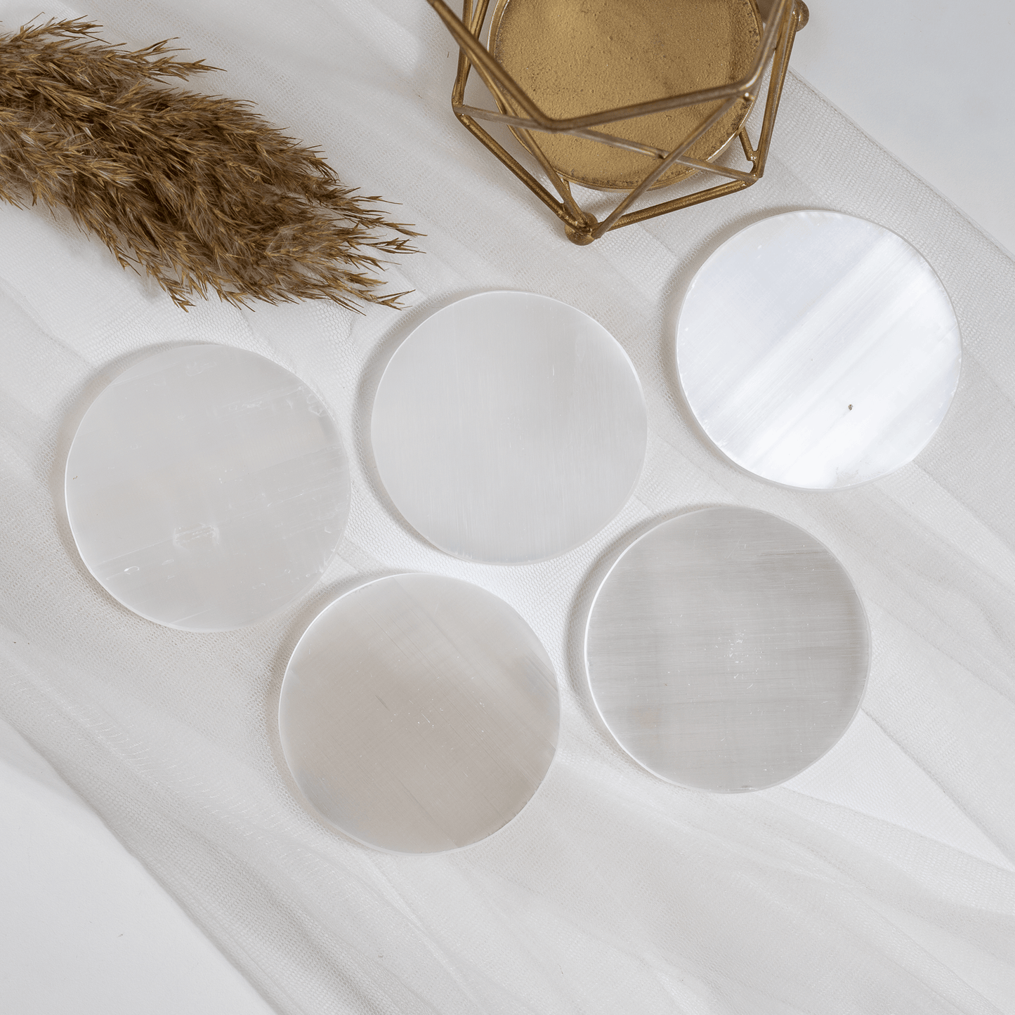 3-Inch Selenite Round Plate | Crystal Charging & Cleansing Plate | Selenite Charging Dish