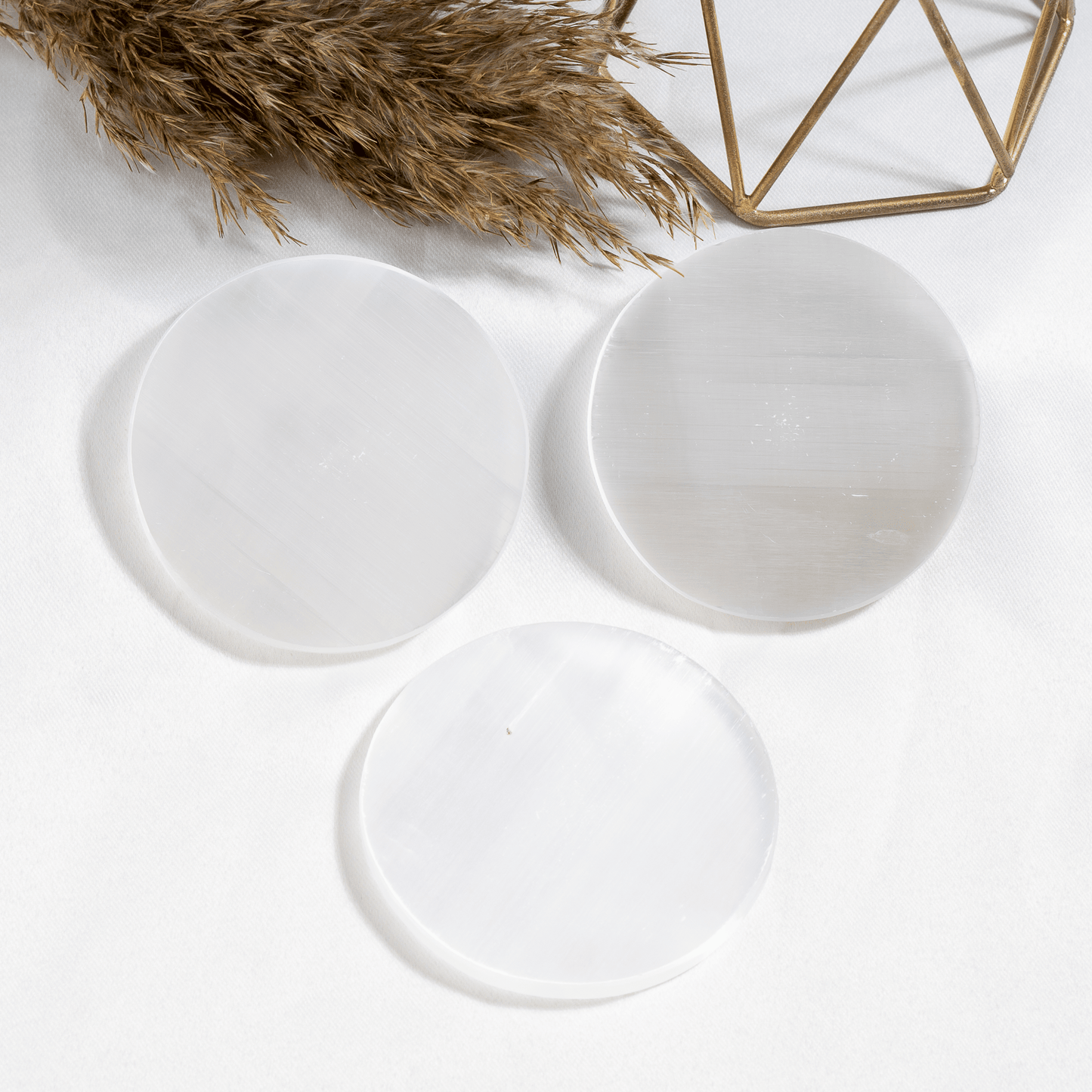 3-Inch Selenite Round Plate | Crystal Charging & Cleansing Plate | Selenite Charging Dish