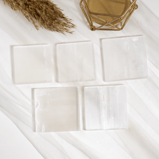 3-Inch Selenite Square Plate | Crystal Charging Dish | Cleansing & Energy Plate