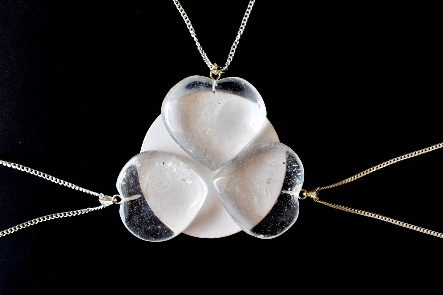 Clear Quartz Crystal Heart Pendant