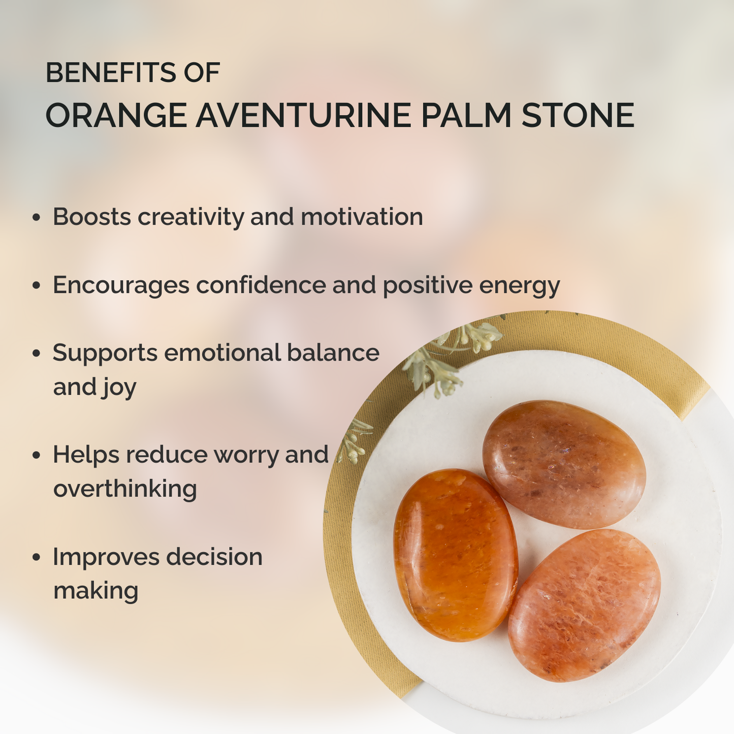 1kg Orange Aventurine Palm Stones (6-8Pcs)