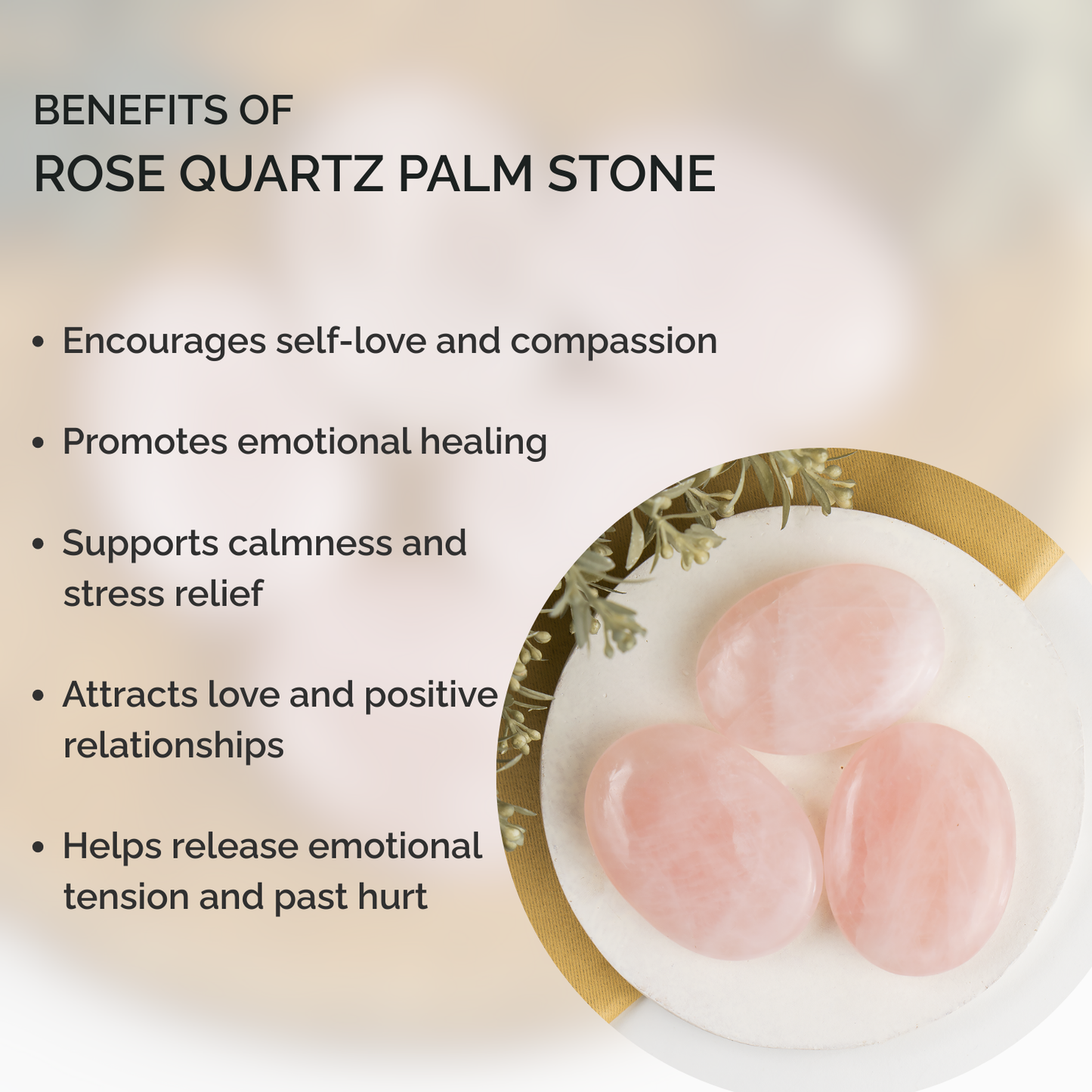 1kg  Rose Quartz Palm Stones (6-8Pcs)