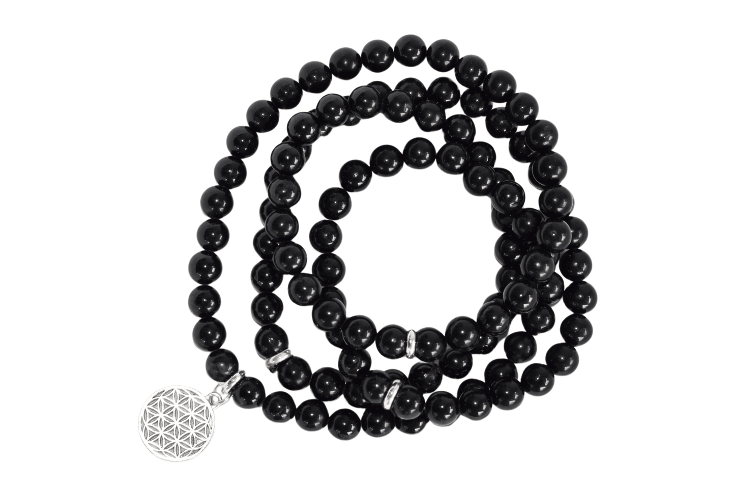 Black Tourmaline Beads Mala Bracelet