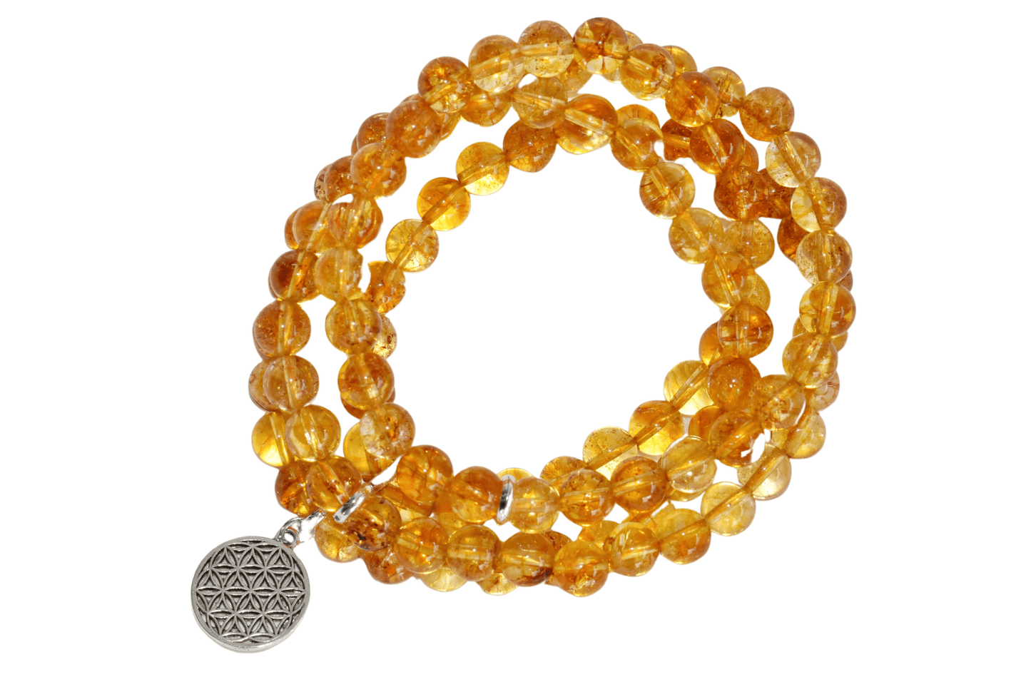 Heated Citrine Beads Mala Bracelet