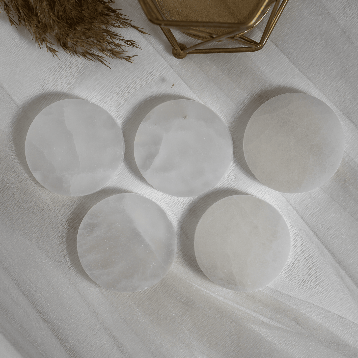 2.5-Inch Selenite Charging Plate | Crystal Coaster | Crystal Cleansing & Altar Tool