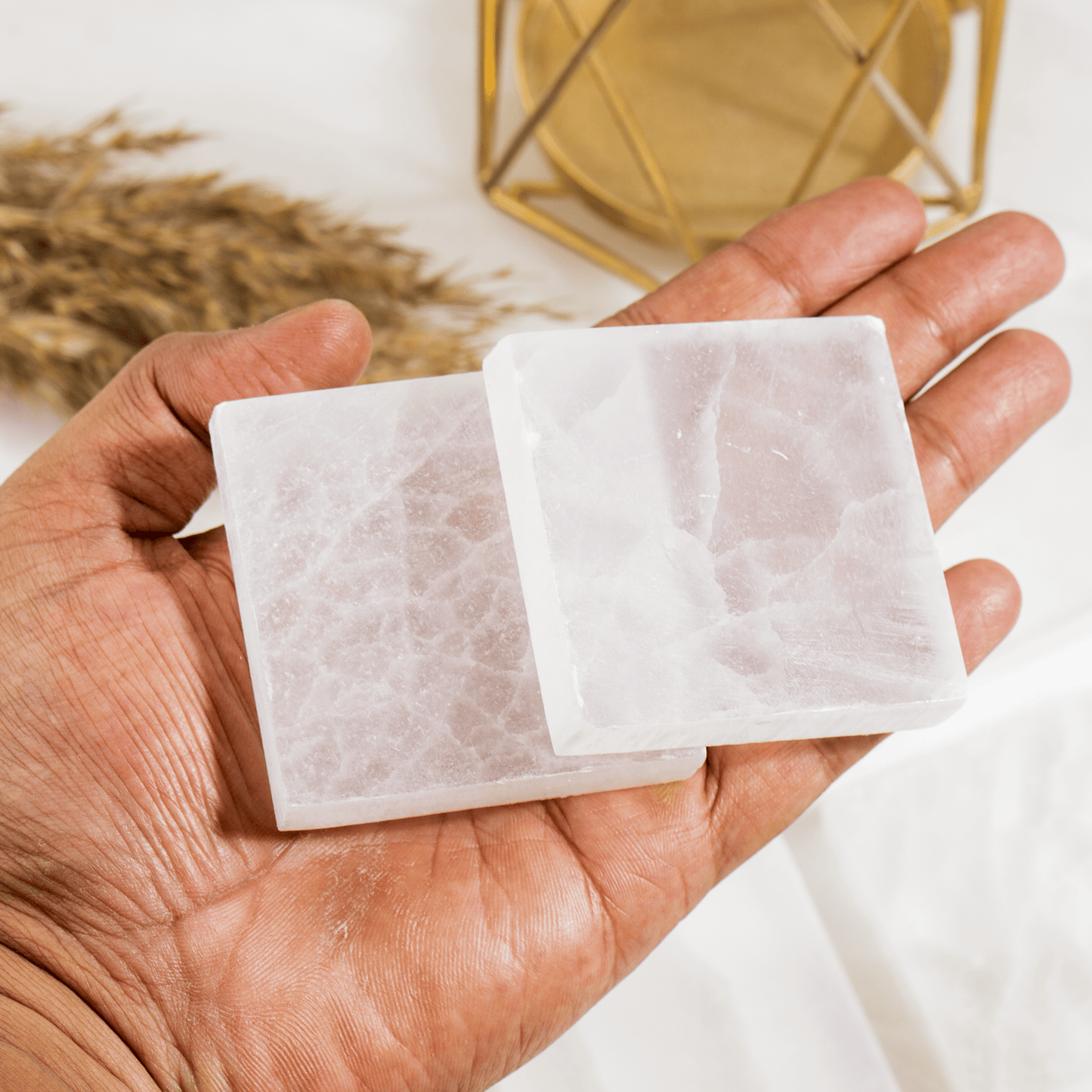 2.5-Inch Selenite Charging Plate | Crystal Coaster | Crystal Cleansing & Altar Tool