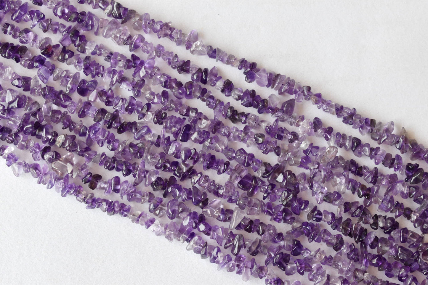 Uncut Amethyst Crystal Chip Beads