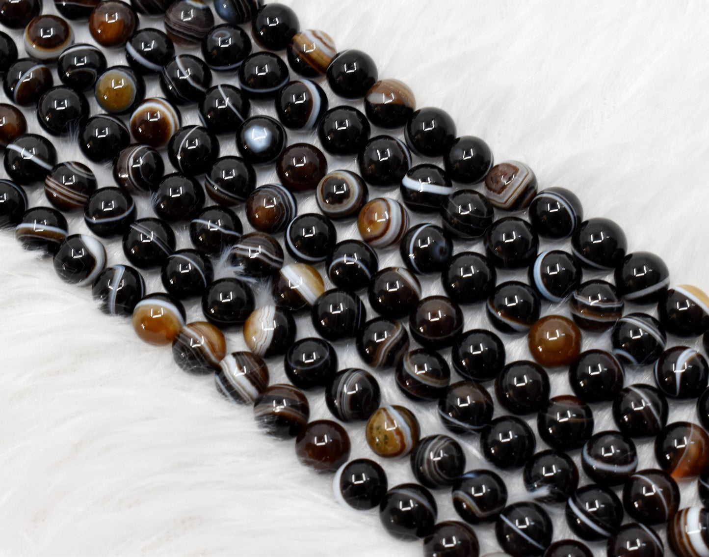 Black Eye Agate Gemstone Beads