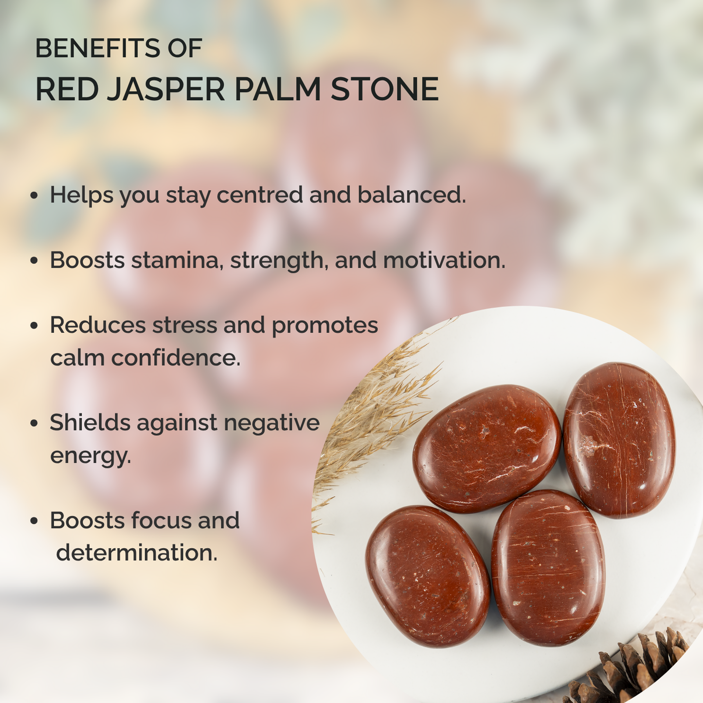 1kg Red Jasper Palm Stones (6-8Pcs)