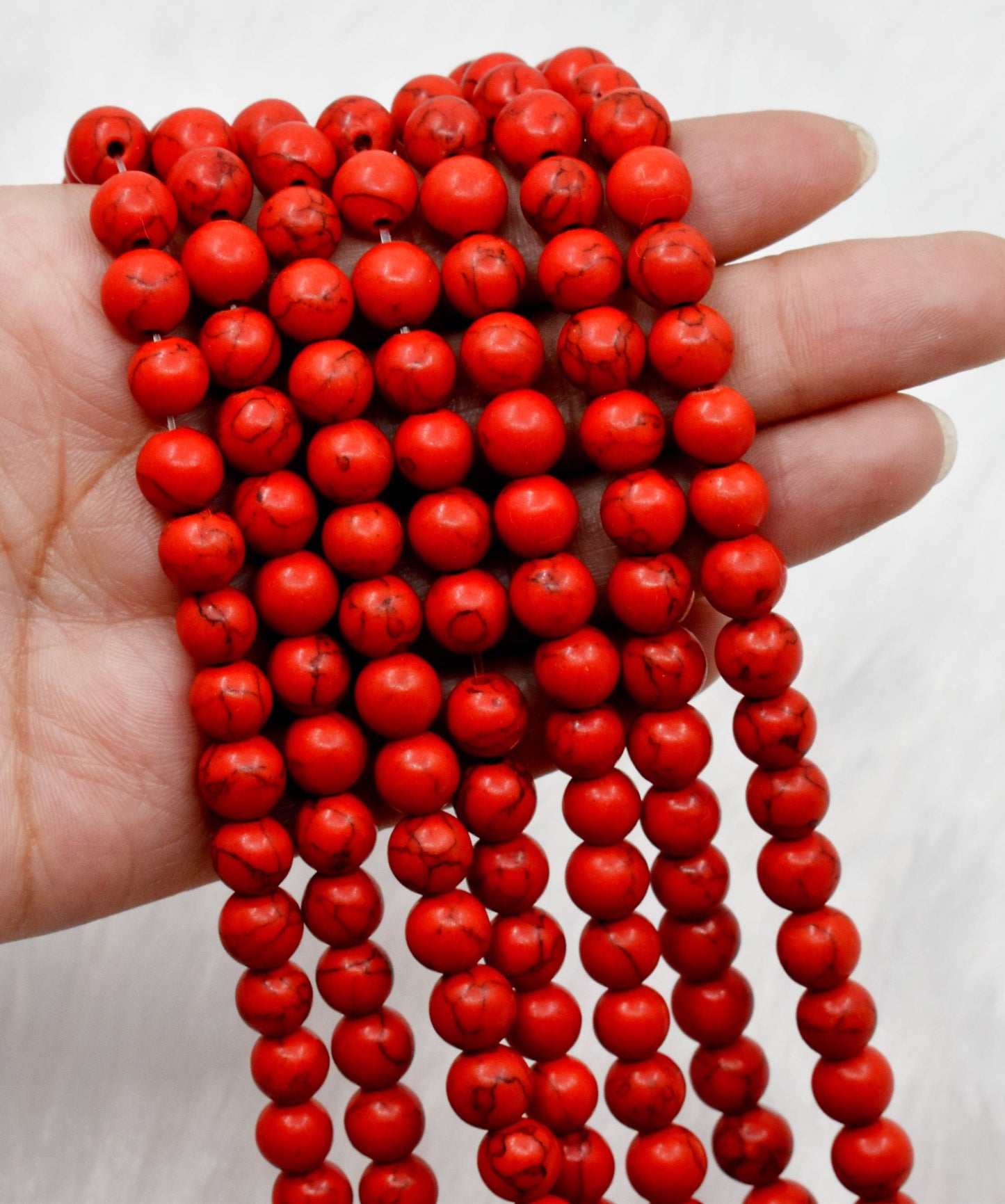 Red Howlite Gemstone Beads