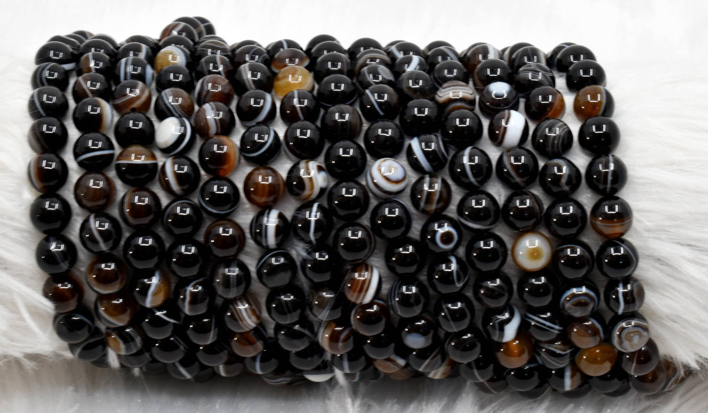 Black Eye Agate Gemstone Beads