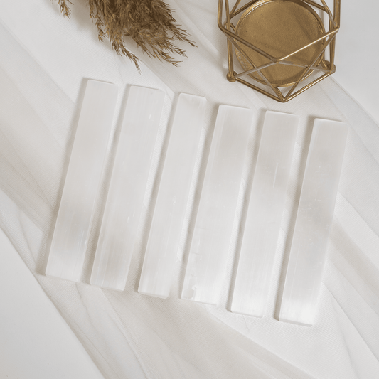 6 inch Selenite Charging Plate, Polished Selenite Slab, Selenite Charging Bar for cleansing meditation Crystal